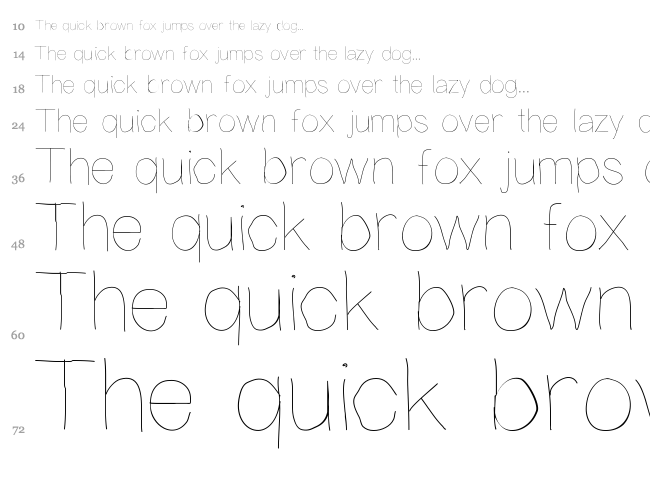Writing is Hard font waterfall